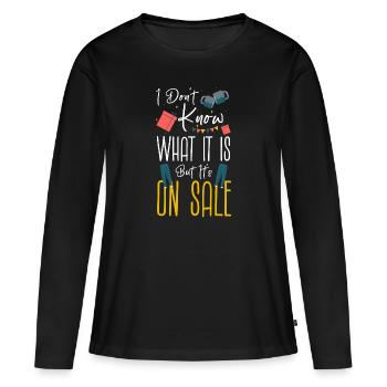 Shopping Shopaholik Shopping Mall - Women's Premium Organic Long Sleeve Shirt - black - Front - Julia (174cm)