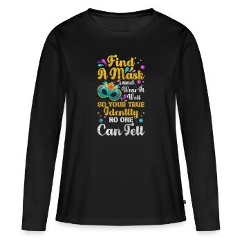 Maske Kostümfest Schutz - Frauen Premium Bio Langarmshirt - Schwarz - Vorne - Julia (174cm)