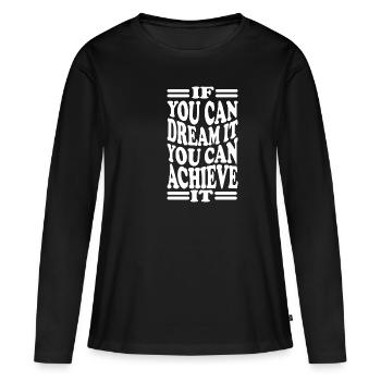 motivation - T-shirt manches longues Premium bio Femme - noir - Devant - Julia (174cm)