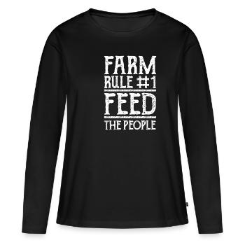 Farmer Farmer Farmer - Women's Premium Organic Long Sleeve Shirt - black - Front - Julia (174cm)