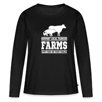 Farmer Farmer Farmer - Women's Premium Organic Long Sleeve Shirt - black - Front - Julia (174cm)