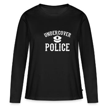 Police - T-shirt manches longues Premium bio Femme - noir - Devant - Julia (174cm)