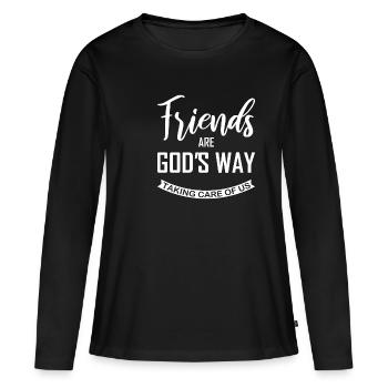 amitié - T-shirt manches longues Premium bio Femme - noir - Devant - Julia (174cm)