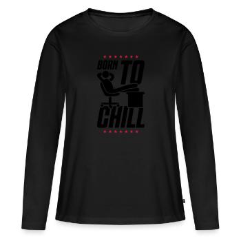 bureau de travail né pour se détendre - T-shirt manches longues Premium bio Femme - noir - Devant - Julia (174cm)