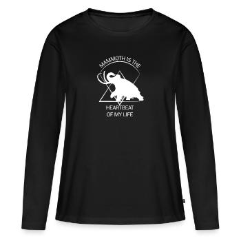 Drôle de mammouth Âge de pierre Conception de l’âge de glace Préhistorique - T-shirt manches longues Premium bio Femme - noir - Devant - Julia (174cm)
