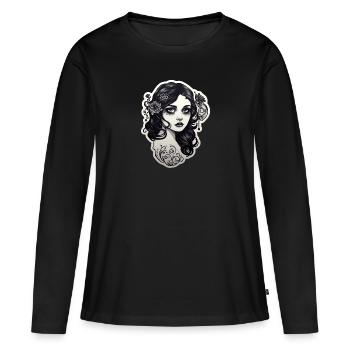 Goth Girl Gothic Mystical Horror Pretty - T-shirt manches longues Premium bio Femme - noir - Devant - Julia (174cm)