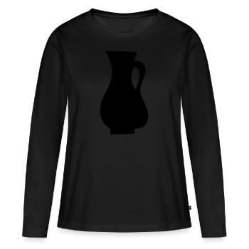Abstrakte Kunst Objekt Kanne Geschenkidee - Frauen Premium Bio Langarmshirt - Schwarz - Vorne - Julia (174cm)