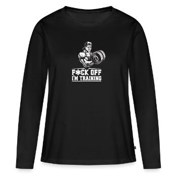 I’m training - T-shirt manches longues Premium bio Femme - noir - Devant - Julia (174cm)