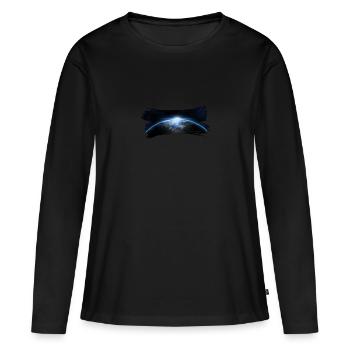Space 2 - Frauen Premium Bio Langarmshirt - Schwarz - Vorne - Julia (174cm)