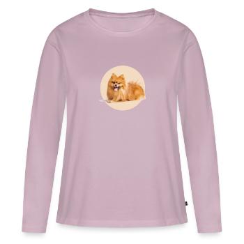 Spitz Rouge - T-shirt manches longues Premium bio Femme - rose poudré - Devant - Julia (174cm)