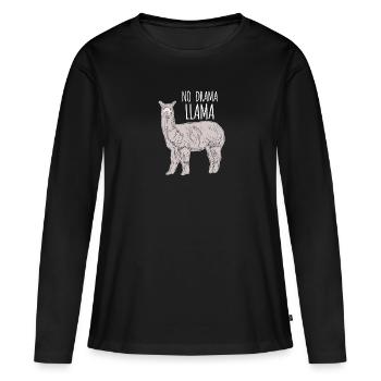 pas de drame lama - T-shirt manches longues Premium bio Femme - noir - Devant - Julia (174cm)
