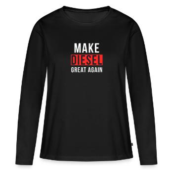 Make Diesel Great Again - T-shirt manches longues Premium bio Femme - noir - Devant - Julia (174cm)