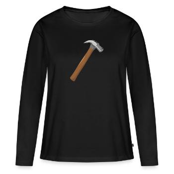 marteau - T-shirt manches longues Premium bio Femme - noir - Devant - Julia (174cm)