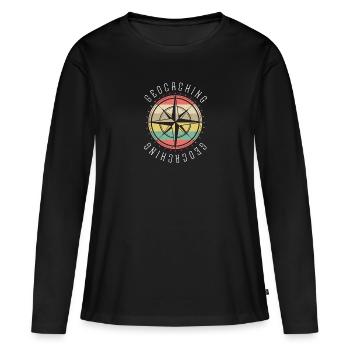 Geocacher Geocaching Cache gift - Women's Premium Organic Long Sleeve Shirt - black - Front - Julia (174cm)