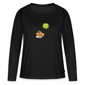 Vous êtes la pomme à ma tarte correspondant à des chemises de couple - T-shirt manches longues Premium bio Femme - noir - Devant - Julia (174cm)