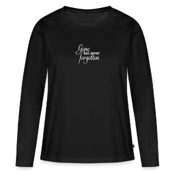 RIP-Denkmal verschwunden, aber nie vergessen - Frauen Premium Bio Langarmshirt - Schwarz - Vorne - Julia (174cm)