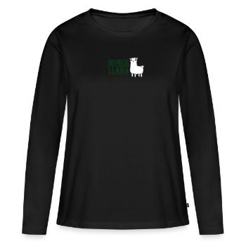 Kein Prob Lama Spanisches Lama - Frauen Premium Bio Langarmshirt - Schwarz - Vorne - Julia (174cm)