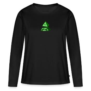 Conspiracy Theorist All Seeing Eye Illuminati - Women's Premium Organic Long Sleeve Shirt - black - Front - Julia (174cm)
