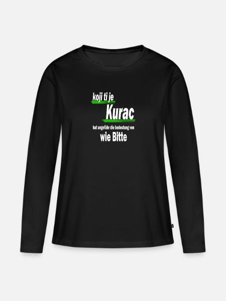 koji kurac weis Kopie - Frauen Premium Bio Langarmshirt - Schwarz
