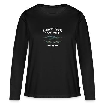 Lire We Forget Spitfire British Legion Veteran - T-shirt manches longues Premium bio Femme - noir - Devant - Julia (174cm)