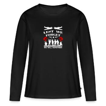 Lire We Forget Spitfire British Legion Veteran - T-shirt manches longues Premium bio Femme - noir - Devant - Julia (174cm)