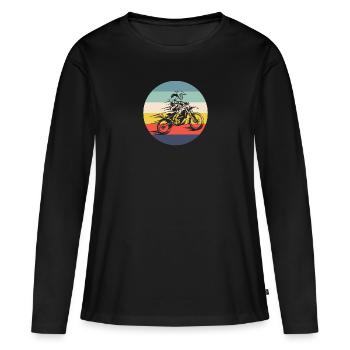 Motocross Vintage Motocross Rétro Motocross - T-shirt manches longues Premium bio Femme - noir - Devant - Julia (174cm)