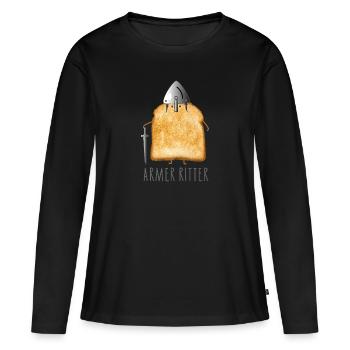 Pauvre chevalier - T-shirt manches longues Premium bio Femme - noir - Devant - Julia (174cm)