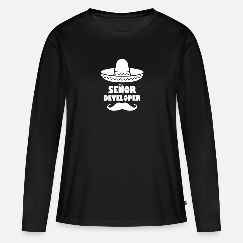 Señor developer Programming Informatik Geschenk - Frauen Premium Bio Langarmshirt - Schwarz