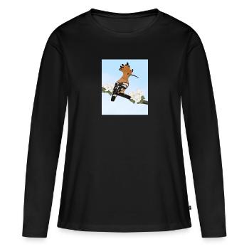 Wiedehopf Vogel Gartenvogel Singvogel Ornithologe - Frauen Premium Bio Langarmshirt - Schwarz - Vorne - Julia (174cm)