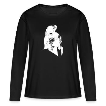 Casque romain - T-shirt manches longues Premium bio Femme - noir - Devant - Julia (174cm)