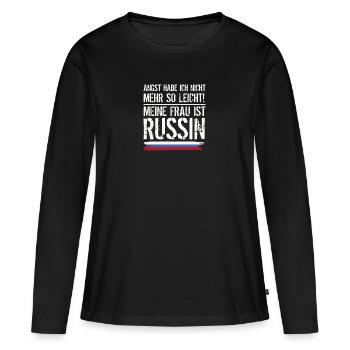 Meine frau ist russin Geschenk Russland - Frauen Premium Bio Langarmshirt - Schwarz - Vorne - Julia (174cm)