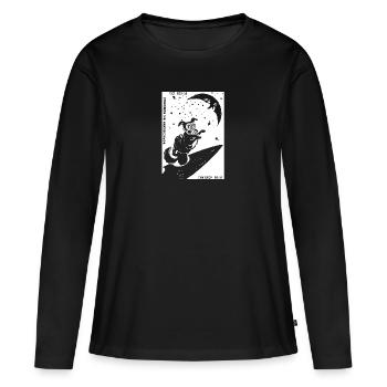 Laika URSS URSS Chien de l’espace cadeau Russie - T-shirt manches longues Premium bio Femme - noir - Devant - Julia (174cm)