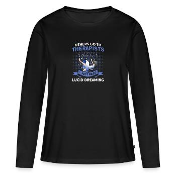 Spukhaus Geisterjäger Geisterjagd Geschenk - Frauen Premium Bio Langarmshirt - Schwarz - Vorne - Julia (174cm)