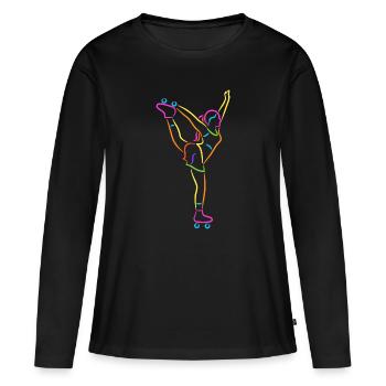 Roller Skates Roller Skates coloré Filles Roller Skating - T-shirt manches longues Premium bio Femme - noir - Devant - Julia (174cm)