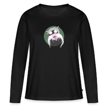 Funny monkey with beard and glasses - Women's Premium Organic Long Sleeve Shirt - black - Front - Julia (174cm)