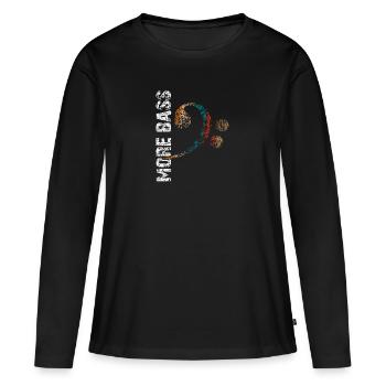 Plus de basse - T-shirt manches longues Premium bio Femme - noir - Devant - Julia (174cm)