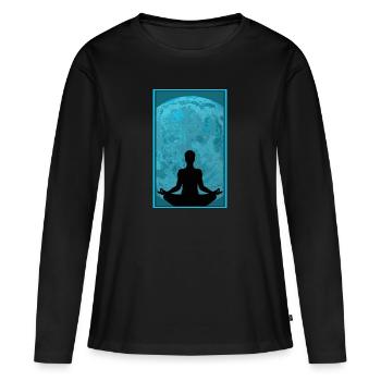Yoga Meditation Entspannung meditieren ZEN - Women's Premium Organic Long Sleeve Shirt - black - Front - Julia (174cm)