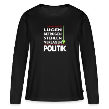 Politik Versager Lügner Betrüger FDP SPD Grüne - Frauen Premium Bio Langarmshirt - Schwarz - Vorne - Julia (174cm)