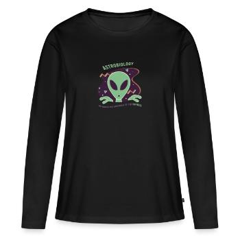 Astrobiologie: percer les mystères - cadeaux - T-shirt manches longues Premium bio Femme - noir - Devant - Julia (174cm)
