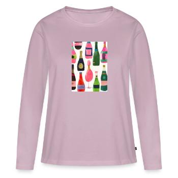 Flaschen-Muster-Malerei - Frauen Premium Bio Langarmshirt - Altrosa - Vorne - Julia (174cm)