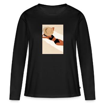 Frauen Sommerhut Bikini - Frauen Premium Bio Langarmshirt - Schwarz - Vorne - Julia (174cm)