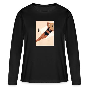 Frauen Sommerhut Bikini - Frauen Premium Bio Langarmshirt - Schwarz - Vorne - Julia (174cm)