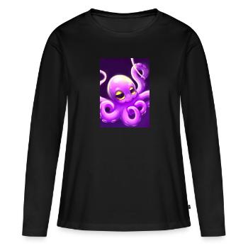 Niedlicher Oktopus - Frauen Premium Bio Langarmshirt - Schwarz - Vorne - Julia (174cm)