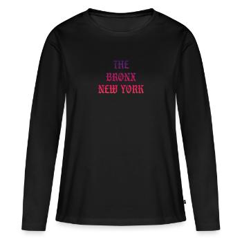 Le Bronx New York - T-shirt manches longues Premium bio Femme - noir - Devant - Julia (174cm)