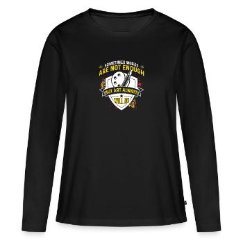 Art-Thérapeute, Dessin Graphique, Design d’Art - T-shirt manches longues Premium bio Femme - noir - Devant - Julia (174cm)