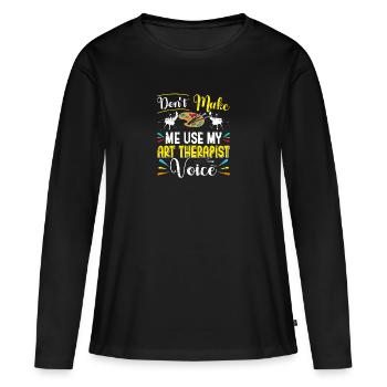 Art-Thérapeute, Dessin Graphique, Design d’Art - T-shirt manches longues Premium bio Femme - noir - Devant - Julia (174cm)