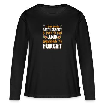 Art-Thérapeute, Dessin Graphique, Design d’Art - T-shirt manches longues Premium bio Femme - noir - Devant - Julia (174cm)