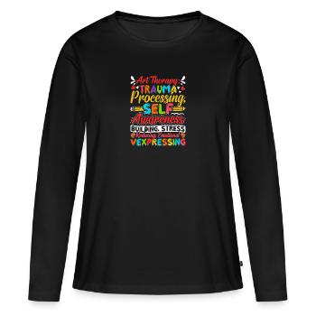 Art Therapist, Graphic Drawing, Art Design - Women's Premium Organic Long Sleeve Shirt - black - Front - Julia (174cm)
