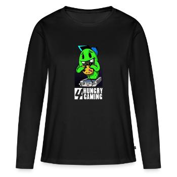 Videogames Retro Gaming Shirt - Hungry 4 Gaming - Women's Premium Organic Long Sleeve Shirt - black - Front - Julia (174cm)
