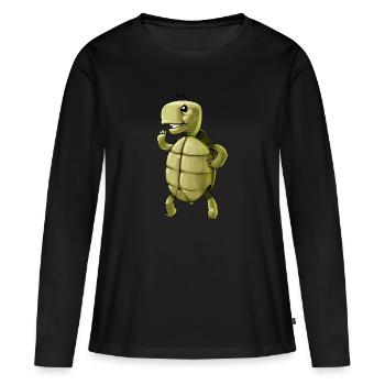 schildkroete turtle tortoise reptile reptilien - Frauen Premium Bio Langarmshirt - Schwarz - Vorne - Julia (174cm)